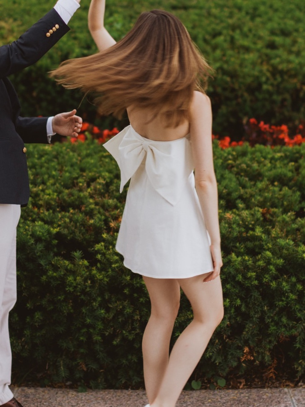 ALTAR’D STATE Strapless Mini Dress w/ Bow